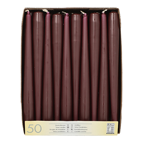 2 x 50 Leuchterkerzen Ø 2,2 cm · 25 cm beere