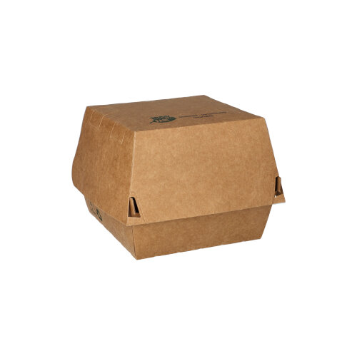 5 x 80 Burgerboxen, Pappe 7,8 cm x 9 cm x 9 cm braun "100% Fair"