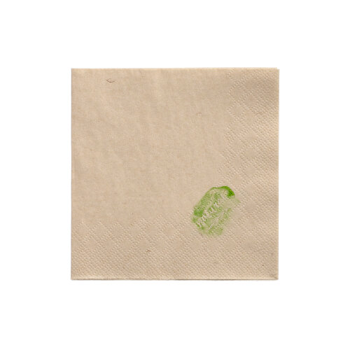 4 x 250 Servietten, 2-lagig 1/4-Falz 24 cm x 24 cm natur ungebleicht