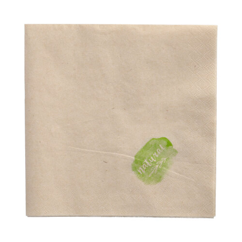 4 x 250 Servietten, 2-lagig 1/4-Falz 33 cm x 33 cm natur ungebleicht