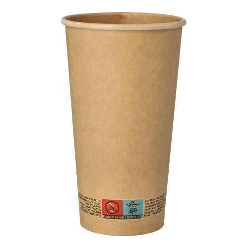 20 x 50 Trinkbecher, Pappe 0,5 l Ø 9 cm · 15 cm braun