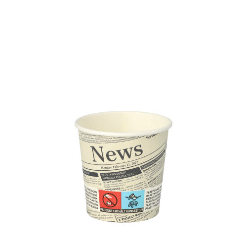 20 x 50 Trinkbecher, Pappe "To Go" 0,1 l Ø 6,3 cm · 6 cm "Newsprint"