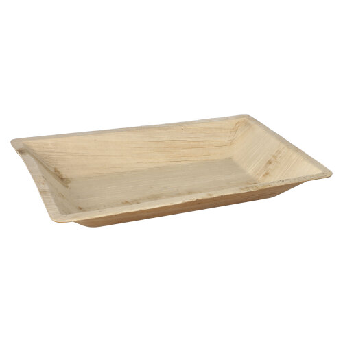 10 x 6 Teller Palmblatt "pure" eckig 3 cm x 23 cm x 16 cm natur