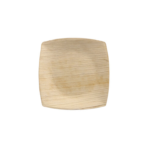 4 x 25 Teller, Palmblatt "pure" 10 cm x 10 cm natur "QUADRATO"