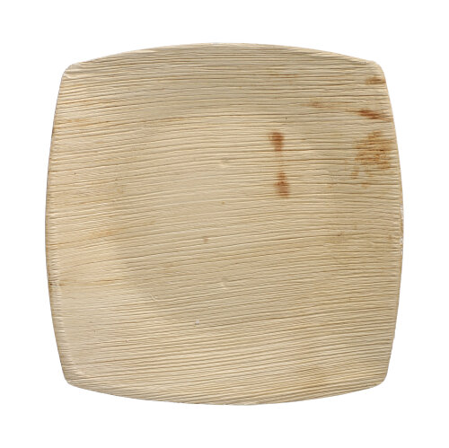 4 x 25 Teller, Palmblatt "pure" 20 cm x 20 cm natur "QUADRATO"