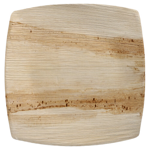 4 x 25 Teller, Palmblatt "pure" 26 cm x 26 cm natur "QUADRATO"