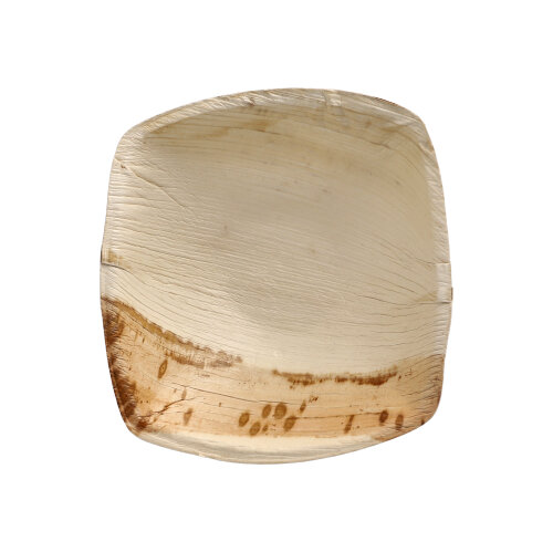 4 x 25 Schalen Palmblatt "pure" 350 ml 4,5 cm x 17 cm x 17 cm natur "QUADRATO"