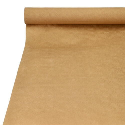 10 x Papiertischtuch mit Damastprägung 25 m x 1 m natur