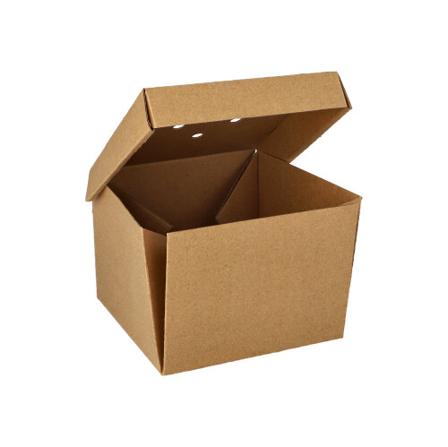 10 x 20 Burgerboxen, Pappe "pure" 10 cm x 13 cm x 13 cm braun faltbar, klein