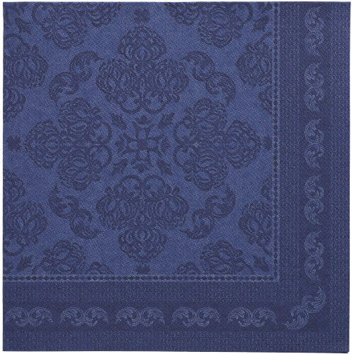 5 x 50 Servietten "ROYAL Collection" 1/4-Falz 40 cm x 40 cm dunkelblau "Arabesque"