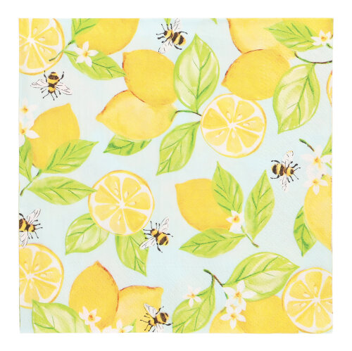 10 x 20 Servietten, 3-lagig 1/4-Falz 33 cm x 33 cm "Lemon Grove"