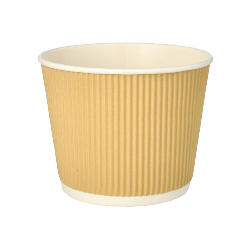 20 x 25 Suppenbecher, Pappe rund 998 ml Ø 13,5 cm · 10,8 cm braun/weiss Ripple Wall