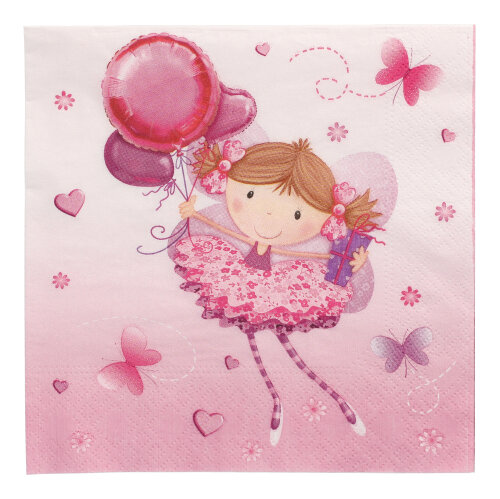 10 x 20 Servietten, 3-lagig 1/4-Falz 33 cm x 33 cm "Little Dancer"