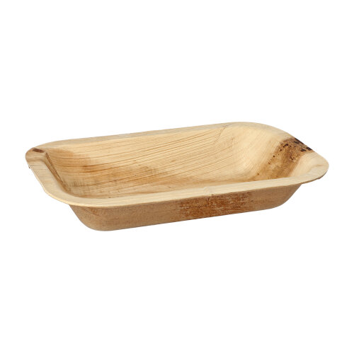4 x 25 Siegelschalen Palmblatt "pure" eckig 400 ml 4 cm x 15 cm x 24 cm ungeteilt