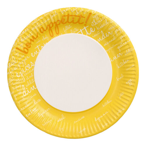 20 x 10 Teller, Pappe rund Ø 23 cm gelb "Table Pleasures"