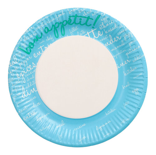 20 x 10 Teller, Pappe rund Ø 23 cm blau "Table Pleasures"
