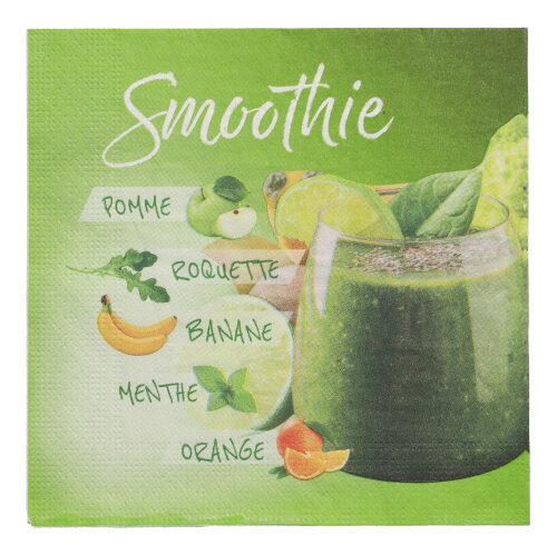 10 x 20 Servietten, 3-lagig 1/4-Falz 33 cm x 33 cm "Smoothie"