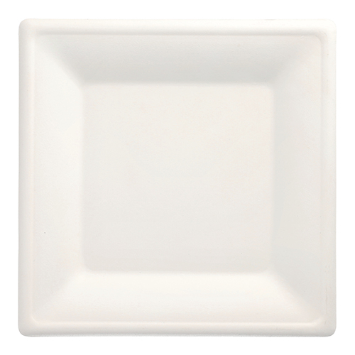 100 Teller, Zuckerrohr "pure" eckig 26 cm x 26 cm weiss