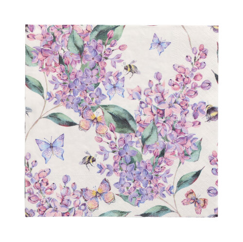 10 x 20 Servietten, 3-lagig 1/4-Falz 33 cm x 33 cm "Lilac Dream"