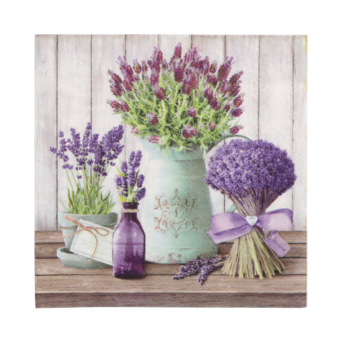 10 x 20 Servietten, 3-lagig 1/4-Falz 33 cm x 33 cm "Lavande"