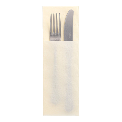 8 x 50 Servietten "DAILY Collection" 48 cm x 30 cm champagner mit Besteckfalz