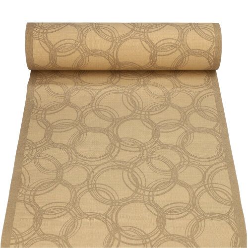 4 x Tischläufer, stoffähnlich, PV-Tissue Mix "ROYAL Collection" 24 m x 40 cm sand "Bubbles"