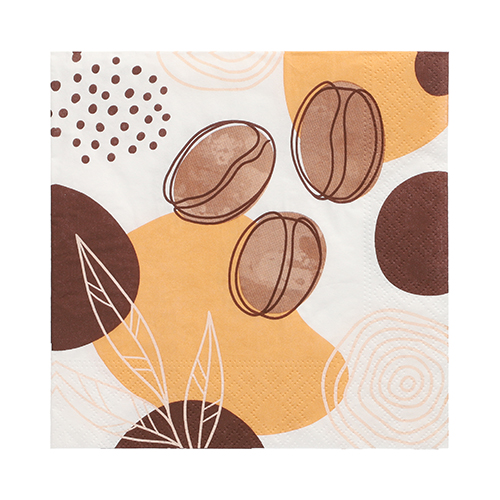 10 x 20 Servietten, 3-lagig 1/4-Falz 33 cm x 33 cm "Coffee Beans"