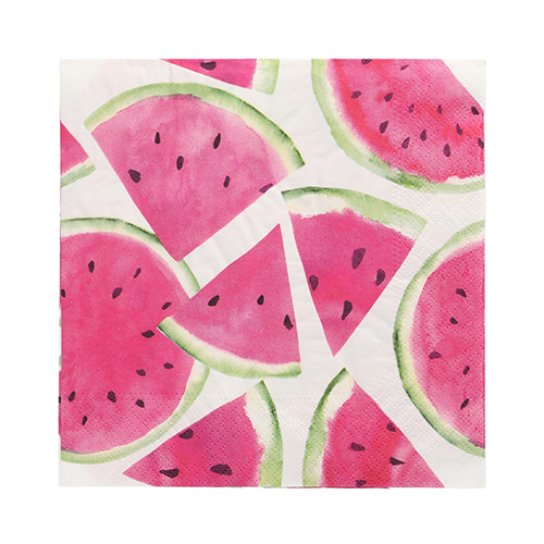 10 x 20 Servietten, 3-lagig 1/4-Falz 33 cm x 33 cm "Watermelon"