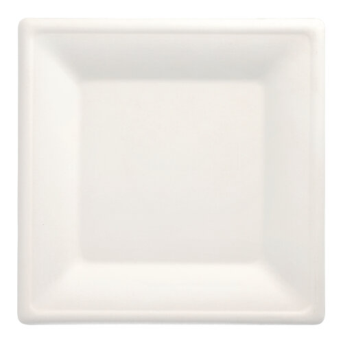 12 x 12 Teller, Zuckerrohr "pure" eckig 26 cm x 26 cm weiss