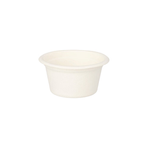 10 x 50 Dressingschalen, Zuckerrohr "pure" 60 ml Ø 6 cm · 3 cm weiss