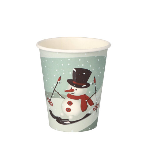 20 x 50 Trinkbecher, Pappe "To Go" 0,2 l Ø 8 cm · 9,2 cm "Snowtime"