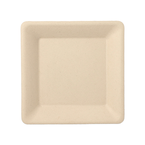 10 x 50 Teller, Zuckerrohr "pure" eckig 15,5 cm x 15,5 cm natur