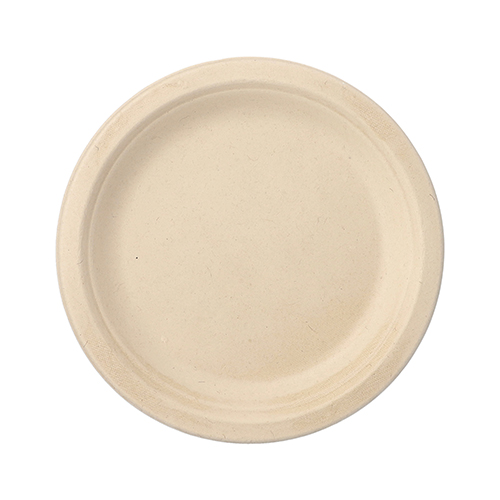 12 x 12 Teller, Zuckerrohr "pure" ungeteilt Ø 18 cm · 2 cm natur