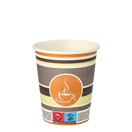 20 x 50 Trinkbecher, Pappe "To Go" 0,2 l Ø 8 cm · 9,2 cm "Coffee Rings"