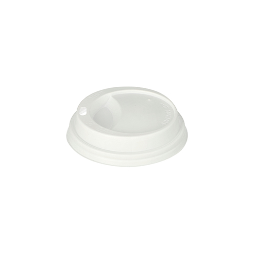 10 x 100 Dom-Deckel, PS "To Go" rund Ø 8 cm · 2 cm weiss