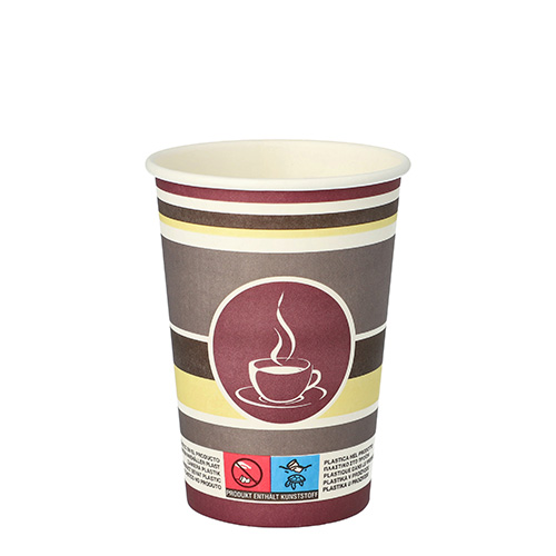 20 x 50 Trinkbecher, Pappe "To Go" 0,25 l Ø 8 cm · 11 cm "Coffee Rings"