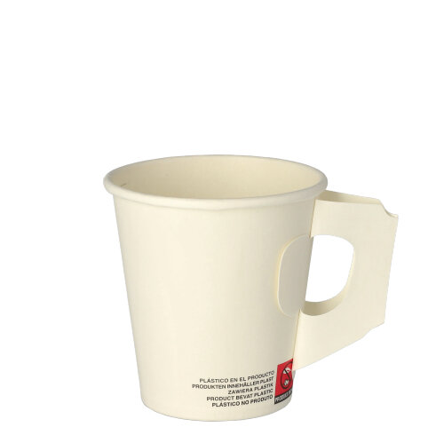 20 x 25 Trinkbecher mit Henkel, Pappe 0,18 l Ø 7,3 cm · 7,8 cm weiss