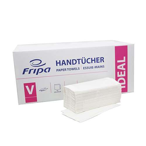 20 x 250 Blatt Handtuchpapier V-Falz 23 cm x 25 cm hochweiss Zick Zack, 1-lagig