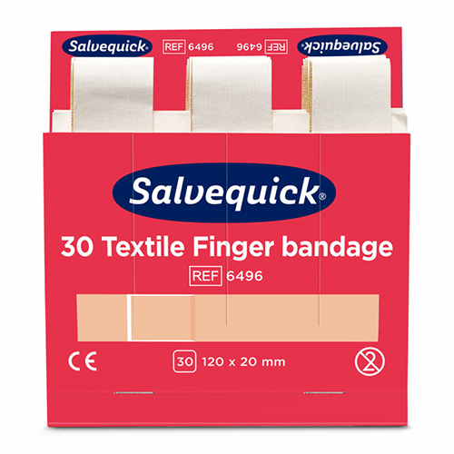 10 x 6 Set "Cederroth" Salvequick Textil Pflaster (30 Stück) braun "Finger Bandage" , Refill