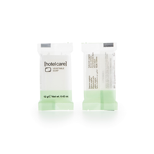 4 x 150 Seifen "Hotel Care" eckig 8 mm x 52 mm x 33 mm "pflanzlich" im Flow Pack