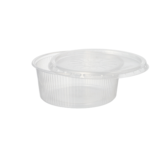 5 x 50 Verpackungsbecher mit Deckel, PP rund 200 ml Ø 10,5 cm · 4,5 cm transparent