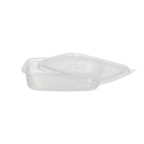 5 x 50 Verpackungsbecher mit Deckel, PP eckig 125 ml 2,9 cm x 8,9 cm x 11,4 cm transparent