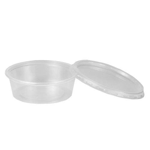 10 x 50 Dressingbecher mit Deckel, PP rund 50 ml Ø 7 cm · 2,4 cm transparent
