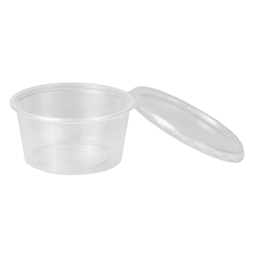10 x 50 Dressingbecher mit Deckel, PP rund 80 ml Ø 7 cm · 3,5 cm transparent