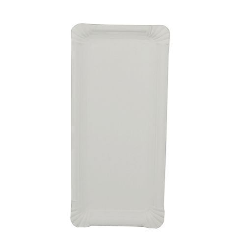 4 x 250 Teller, Pappe [rc] eckig 11 cm x 24 cm weiss