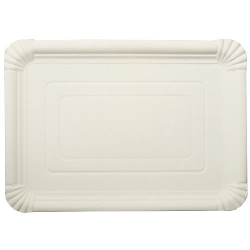 250 Teller, Pappe [ff] eckig 24 cm x 34 cm weiss