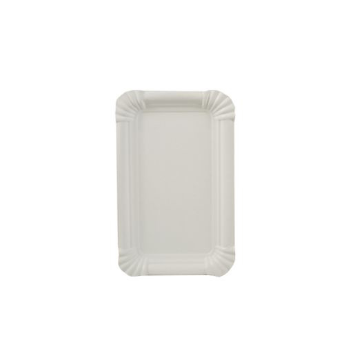 8 x 250 Teller, Pappe [ff] eckig 10 cm x 16 cm weiss