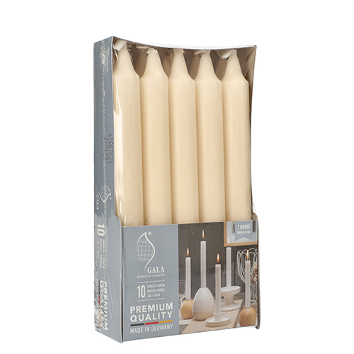 16 x 10 Tafelkerzen Ø 2,1 cm · 19,3 cm creme