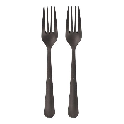 20 x 10 "Circulware" Mehrweg-Gabeln PP-MF 19 cm schwarz "Gaia" extra stabil