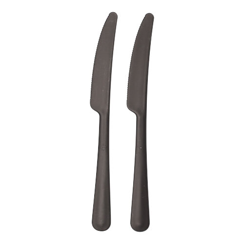 6 x 200 "Circulware" Mehrweg-Messer PP-MF 19,7 cm schwarz "Gaia" extra stabil, in Spenderbox